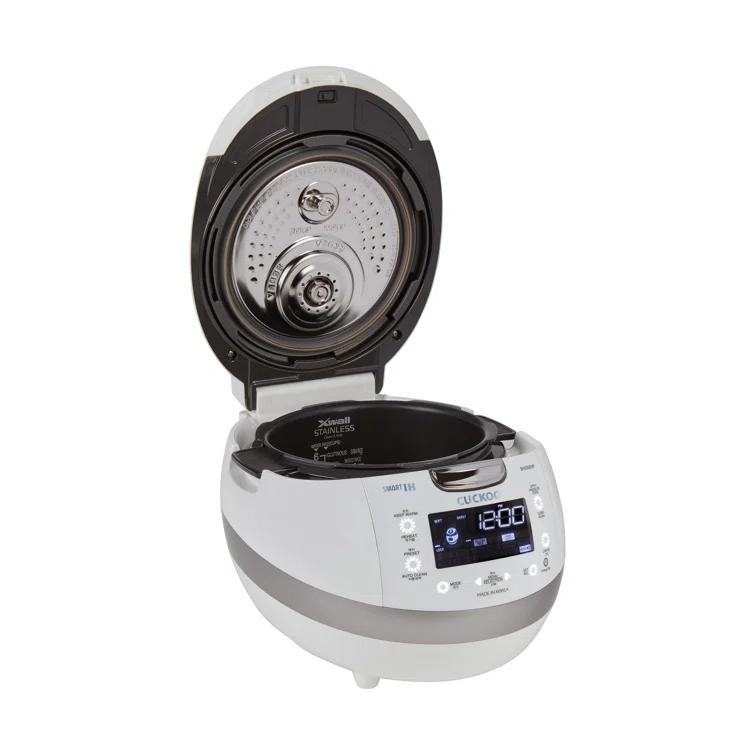 Cuckoo Electronics CUCKOO  6-Cup  Induction Heating Pressure Rice Cooker with Nonstick Inner Pot, 16 Menu Modes, Fuzzy Logic Tech, 3 Voice Guide, Auto Clean (White) CRP-BHSS0609F