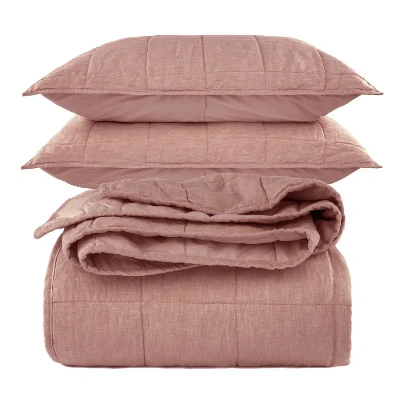 French Linen Box Stitch Quilt & Sham Set