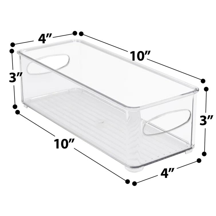 Sorbus Sorbus 6 Pack Narrow Stackable Clear Storage Bins with Handles