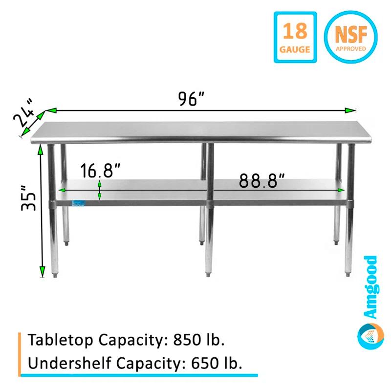 Amgood Stainless Steel Top Workbench