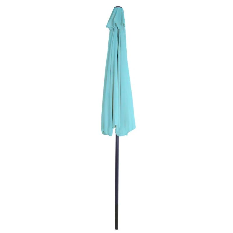 Pure Garden Summertime Umbrellas 3 Half Umbrella Outdoor Patio Shade - 9' Patio Umbrella with Easy Crank - Small Canopy for Balcony, Table, or Deck by Pure Garden