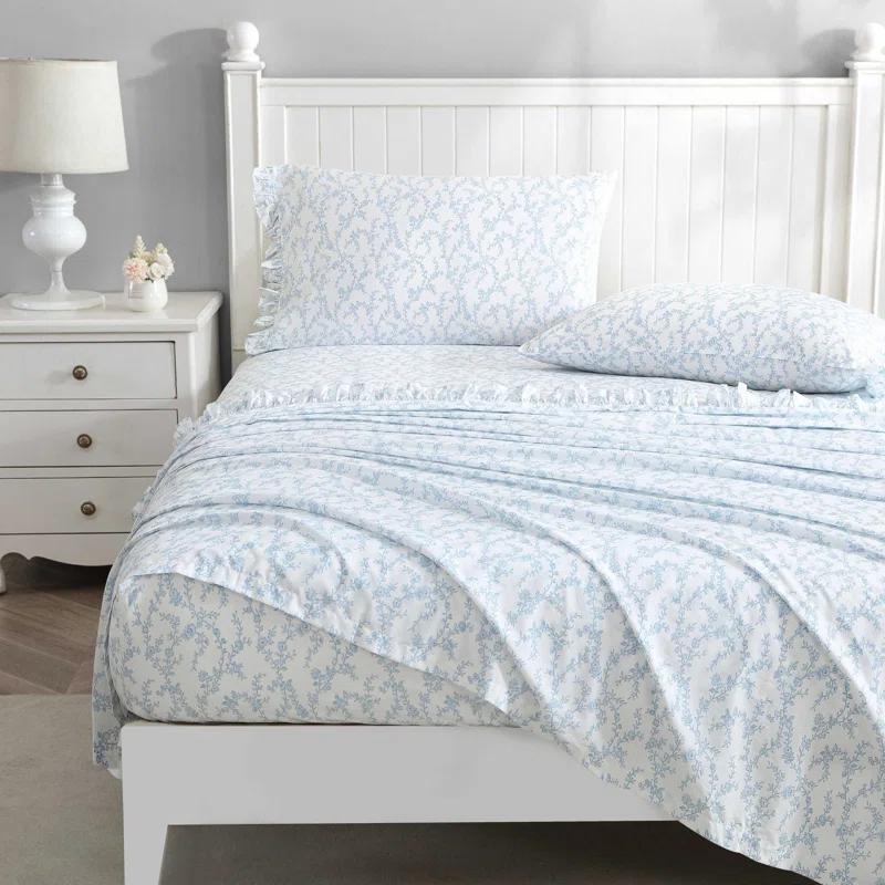 Laura Ashley Evie Laura Ashley Printed Cotton Percale 2 Piece Pillowcase Set