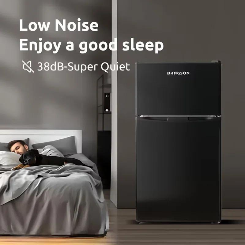 BANGSON 3.2 CU.FT, 2 Door Small Refrigerator with Freezer