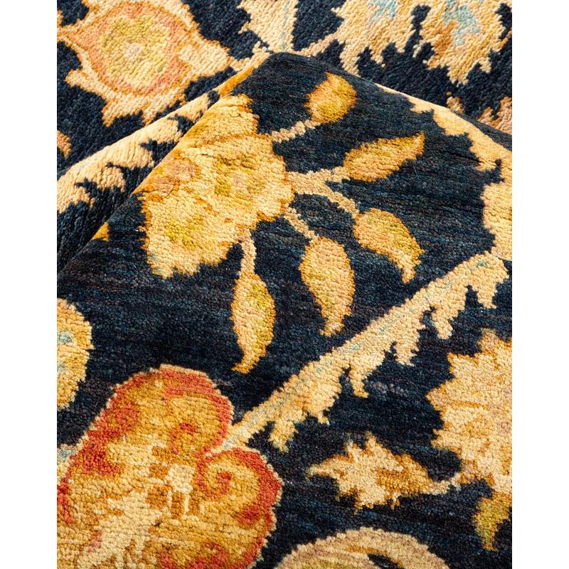 Solo Rugs Classic One-of-a-Kind Traditional Hand-Knotted Orange/Blue/Ivory Area Rug 6'1" x 9' & Reviews | Perigold