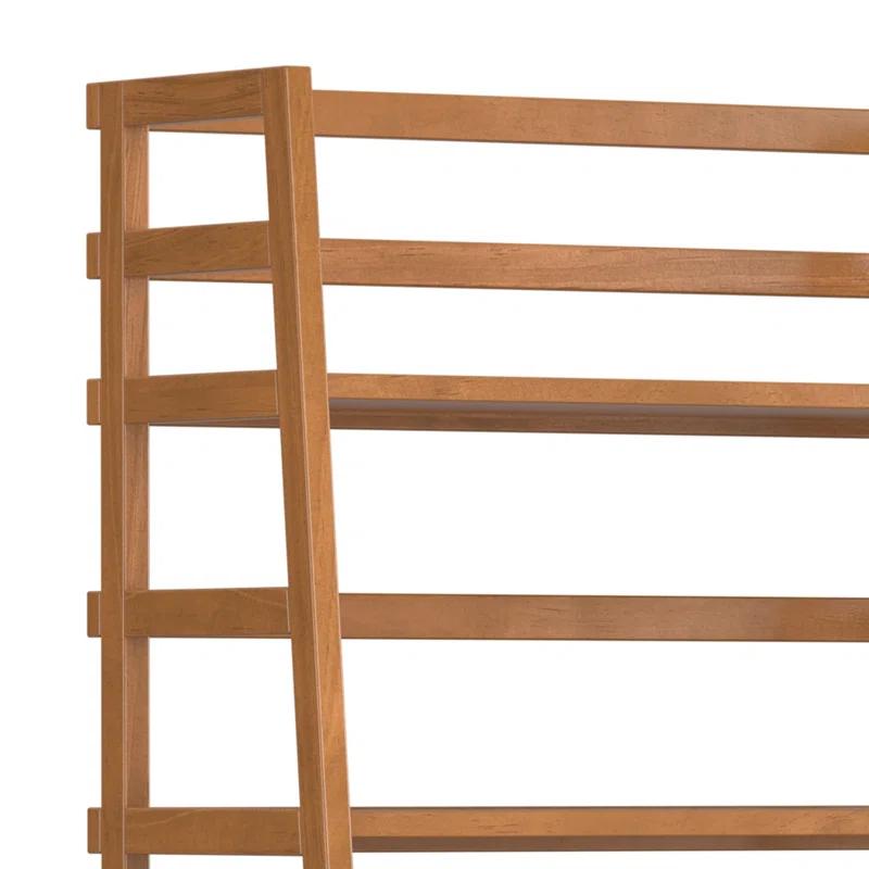 Simpli Home Acadian 30"W Solid Wood 5 Shelf Ladder Bookcase with Open Shelves