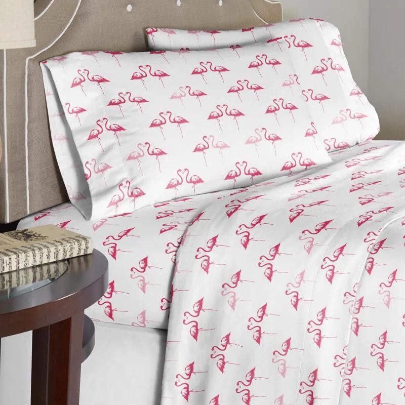 Pointehaven Flannel Animal Print Sheet Set