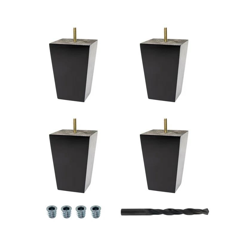 Architectural Products by Outwater L.L.C. Solid Hardwood Square Bun Foot (Set of 4)