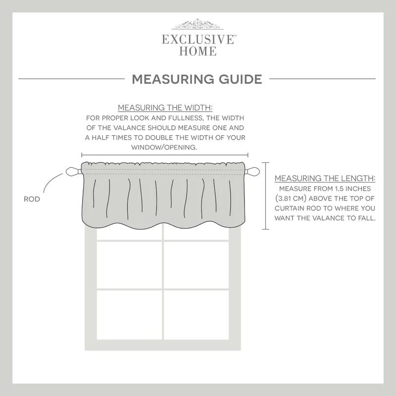 Gray Linen-Look Scalloped Rod Pocket Valance