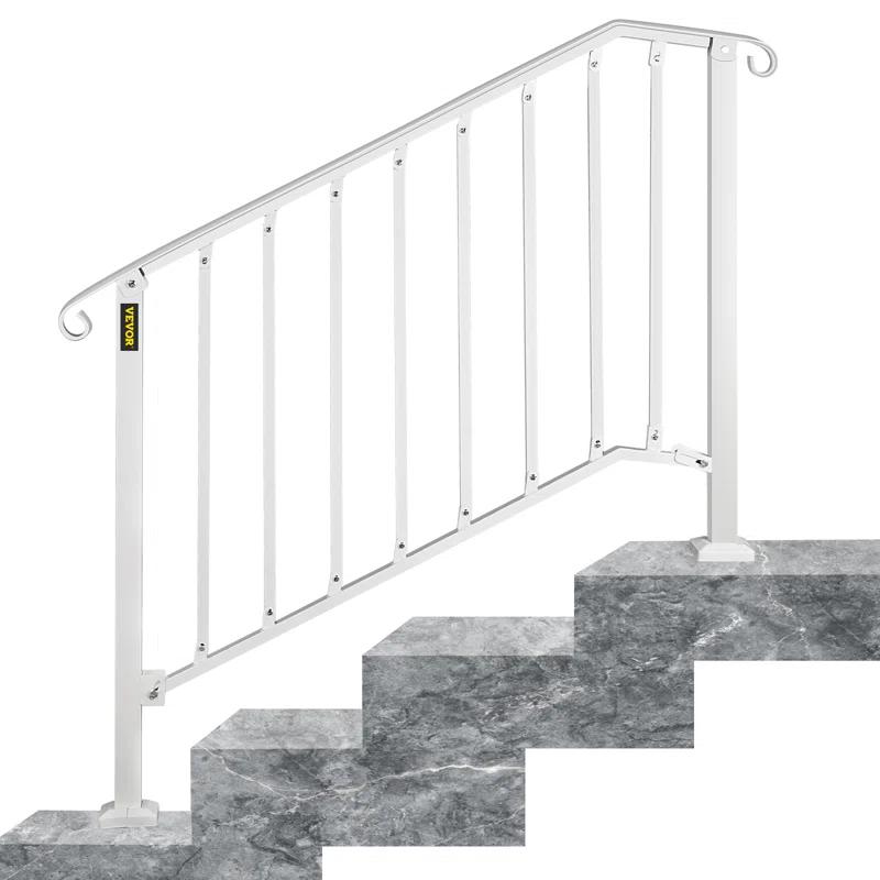 VEVOR Hand Rails for Outdoor Steps, Wrought Iron Railing, Porch And Stair Railing Kit