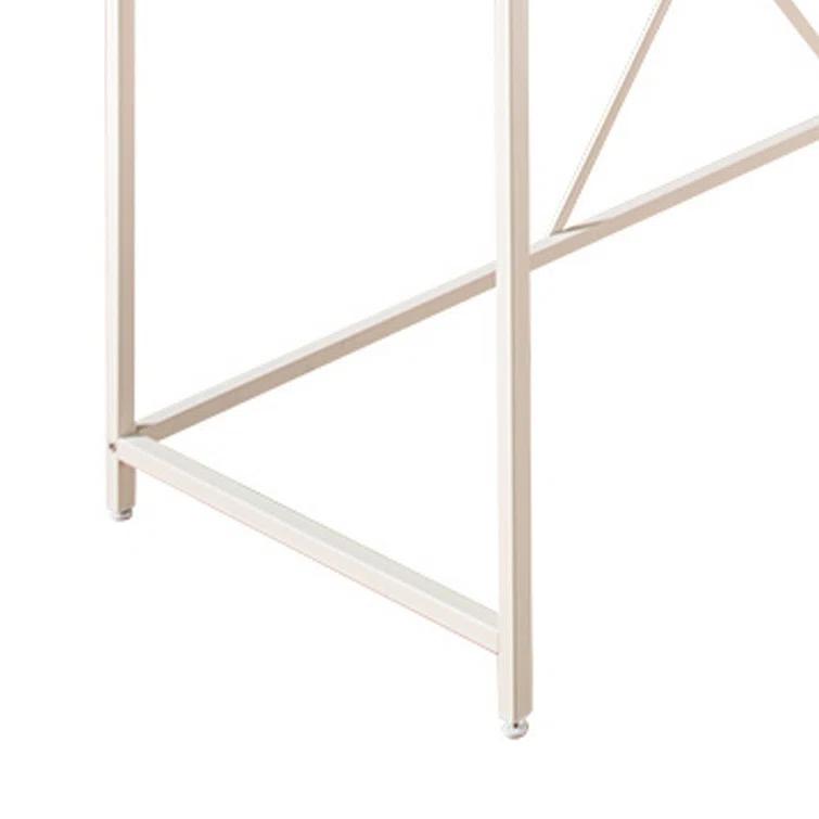 Benjara Posy Corner Desk, L Shaped Black Metal Frame, X Crossed, Wood Top