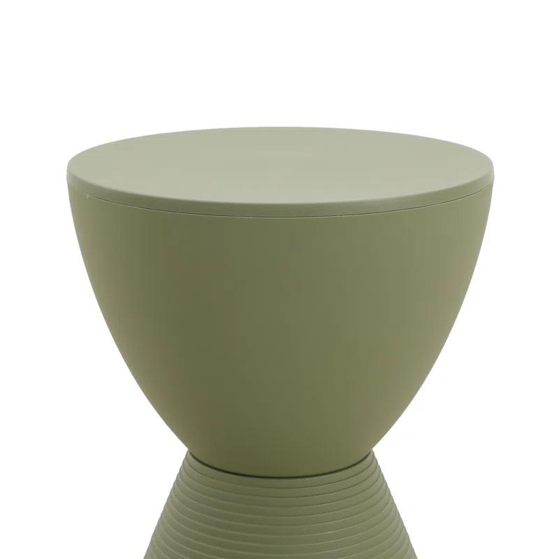 AllModern Durant Reversible Drum End Table with Storage – No Assembly Lightweight Accent Side Table for Indoor & Outdoor Use