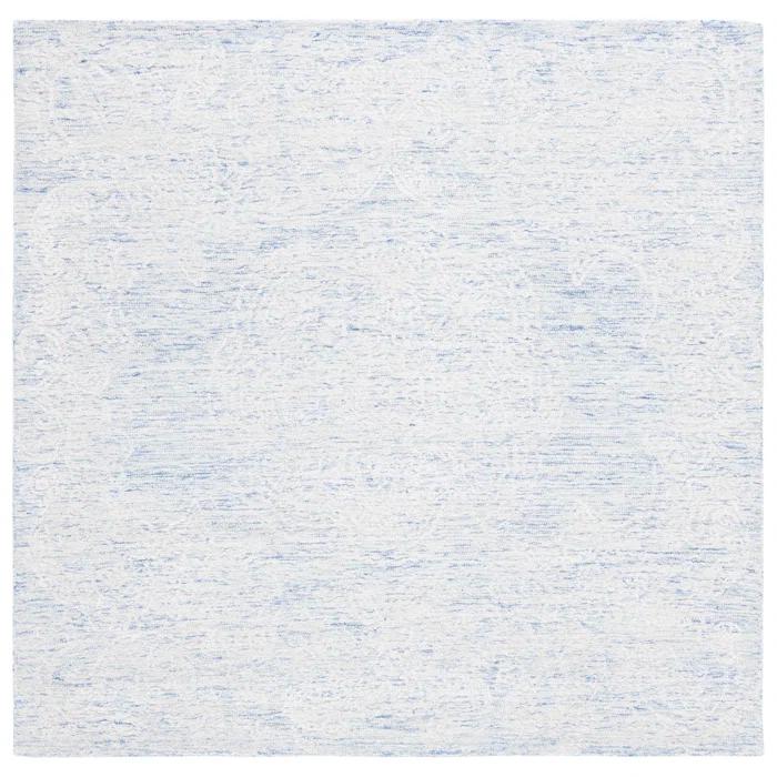 Charlton Home® Batha Hand Tufted Wool/Bamboo Silk/Cotton with Cotton Backing Rug in Blue/Ivory
