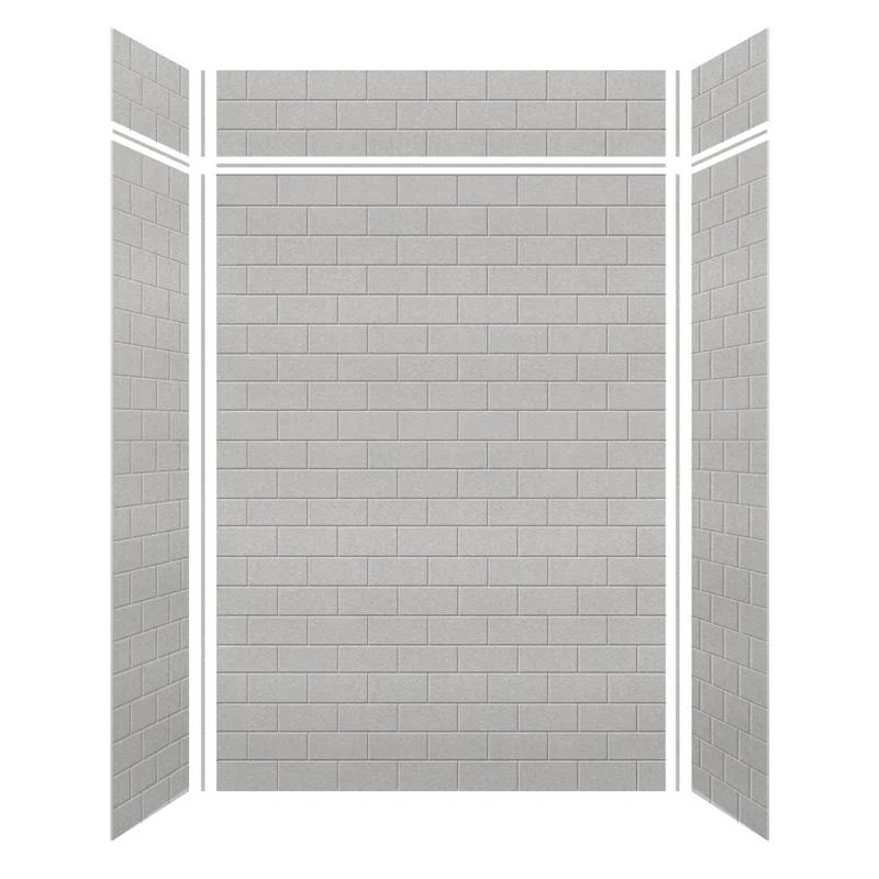 Transolid SaraMar 60'' W 36'' D 96'' H Glue Up Solid Surface Wall