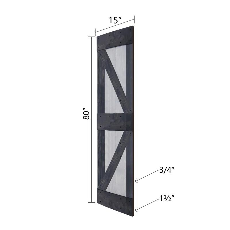 IsLife K Style Finished Solid Wood Bi-Fold Double Barn Door With Hardware Kit -Assembly Needed