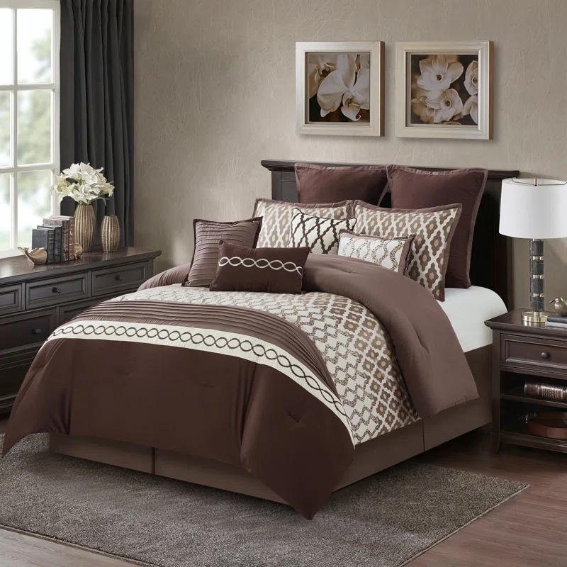 Nanshing America, Inc Caval 10 Piece Jacquard Comforter Set