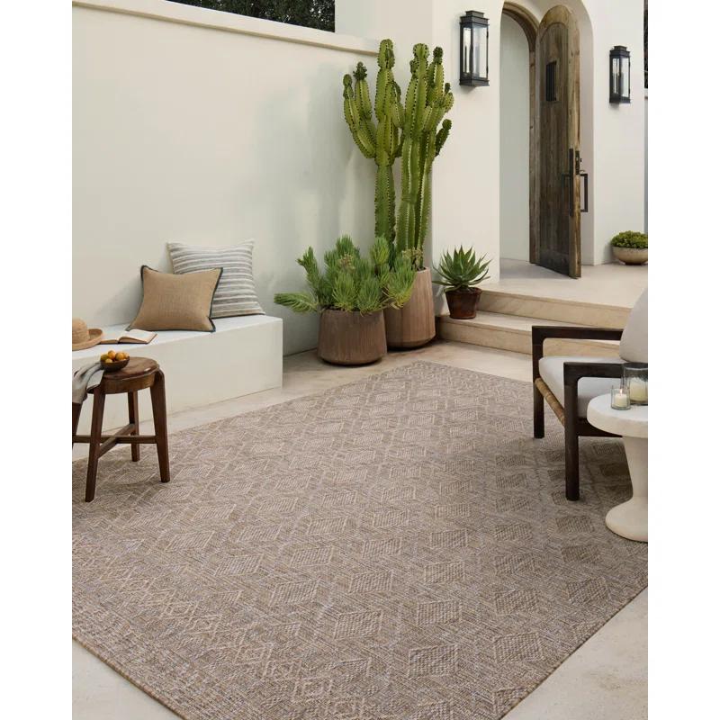 Topanga II Indoor / Outdoor Rug by Amber Lewis x Loloi - Natural and Mist / 3'11" x 5'11"