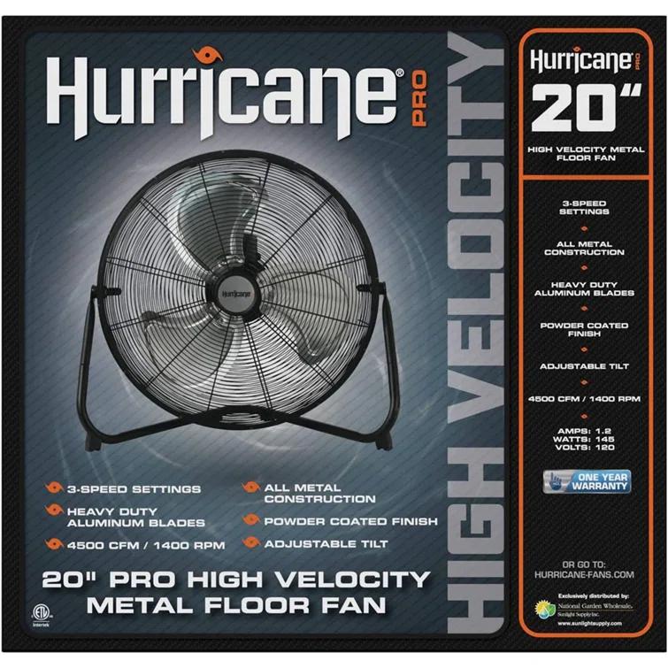 Hurricane Hurricane Pro 3 Adjustable Speed High Velocity Metal Box Fan