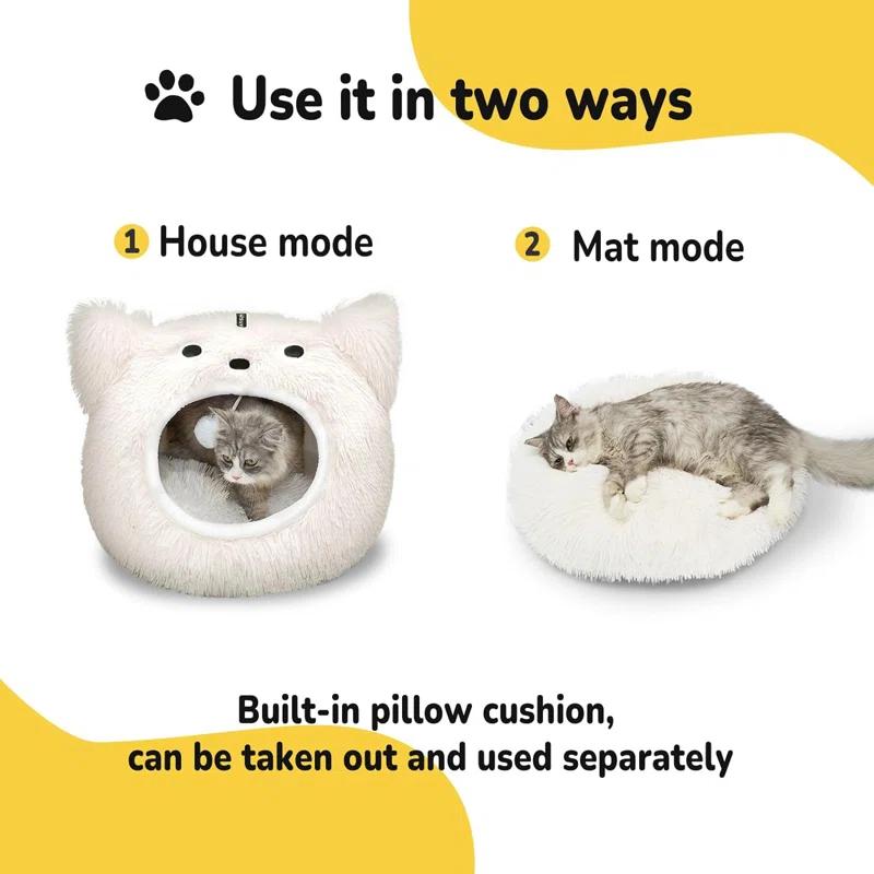 Cat Bed for Indoor Cats Washable Cute Warm Cat Cave