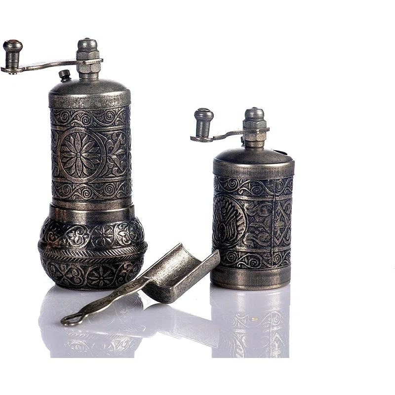 MoogCo Salt And Pepper Grinder Set - Herb Grinder - Pepper Grinder Mill - Pepper Mill - Spice Grinder - Salt Grinder - Coffee Bean Grinder - Spice Grinder Manual (Set of 2)
