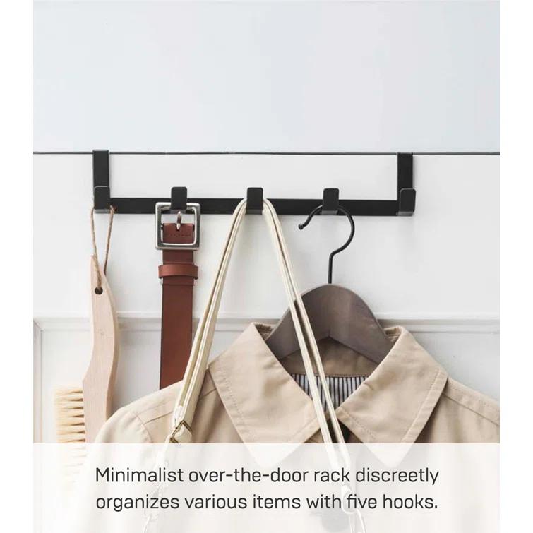Yamazaki Home Over The Door Hooks - Hanging Coat Rack, Steel, Wide, Over-the-Door