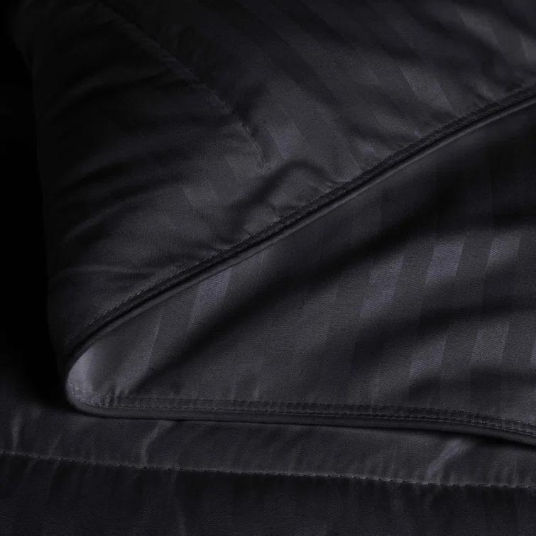 Superior Striped Reversible Box-Quilt Brushed Microfiber Medium Weight Down Alternative Comforter