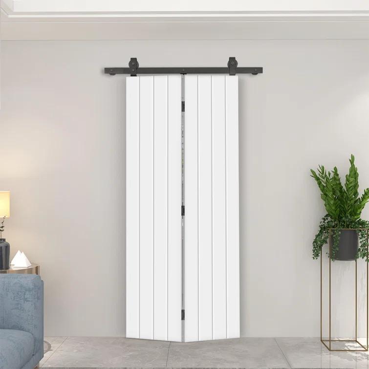 Calhome Modern Bi-Fold Barn Door with Sliding Hardware Kit