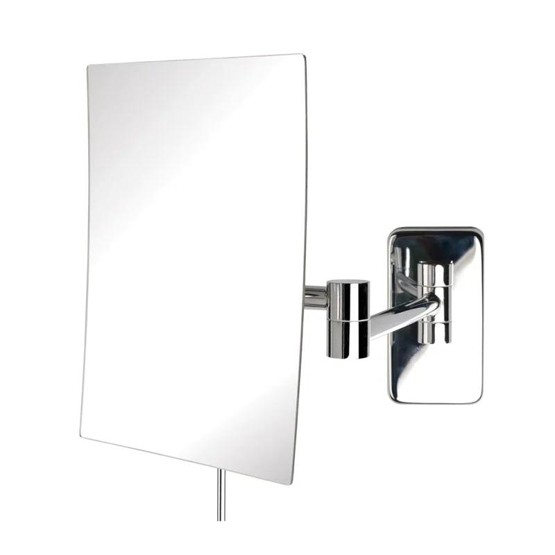 Wrought Studio™ Wall Mount Makeup Mirror with 5X Magnification - 8.75” x 6.5” Rectangular Mirror Extends 14”