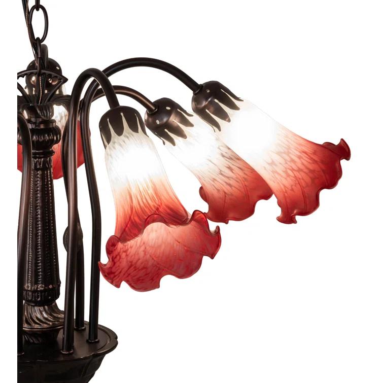 Meyda Tiffany 236538 Tiffany Pond Lily 7 Light 26" Wide Chandelier - MultiColor