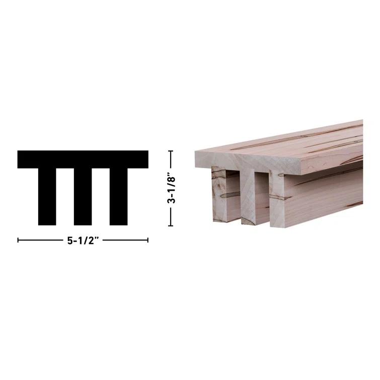Ornamental Mouldings Natural Industrial Slat Beam 5-1/2"X3-1/8"X92"