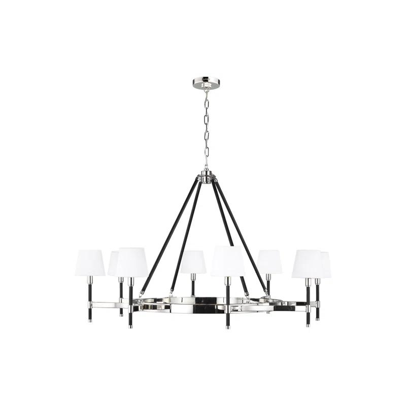 Katie 8 - Light Dimmable Wagon Wheel Chandelier