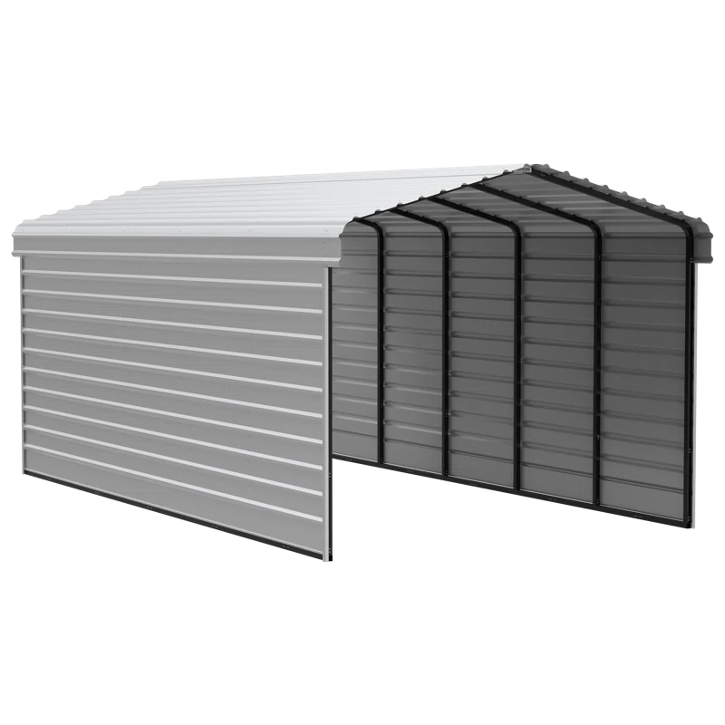 Arrow Arrow Steel Carport with 2 Side Wall Kits, 12x24x09
