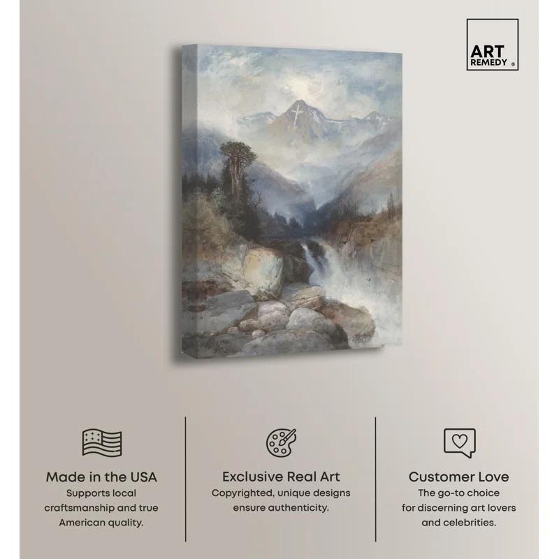 Art Remedy Mountain of Holy Cross Canvas Vintage Landscape Art by Art Remedy