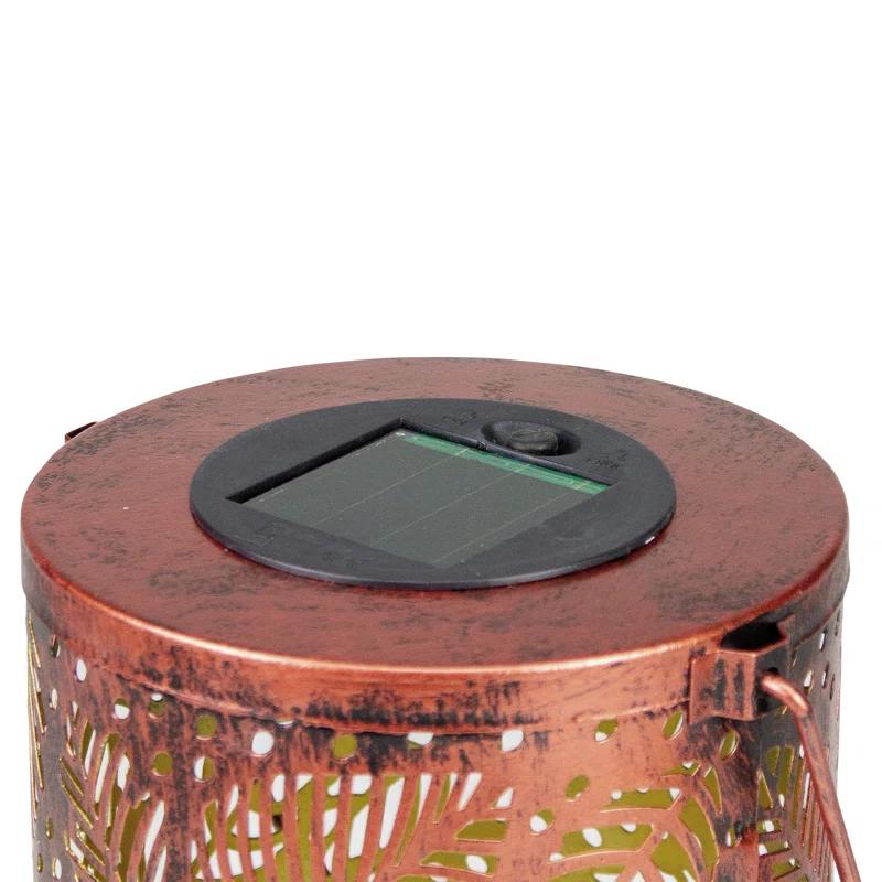 Northlight Seasonal 8" Bronze Foliage Outdoor Solar Lantern with Handle | Wayfair