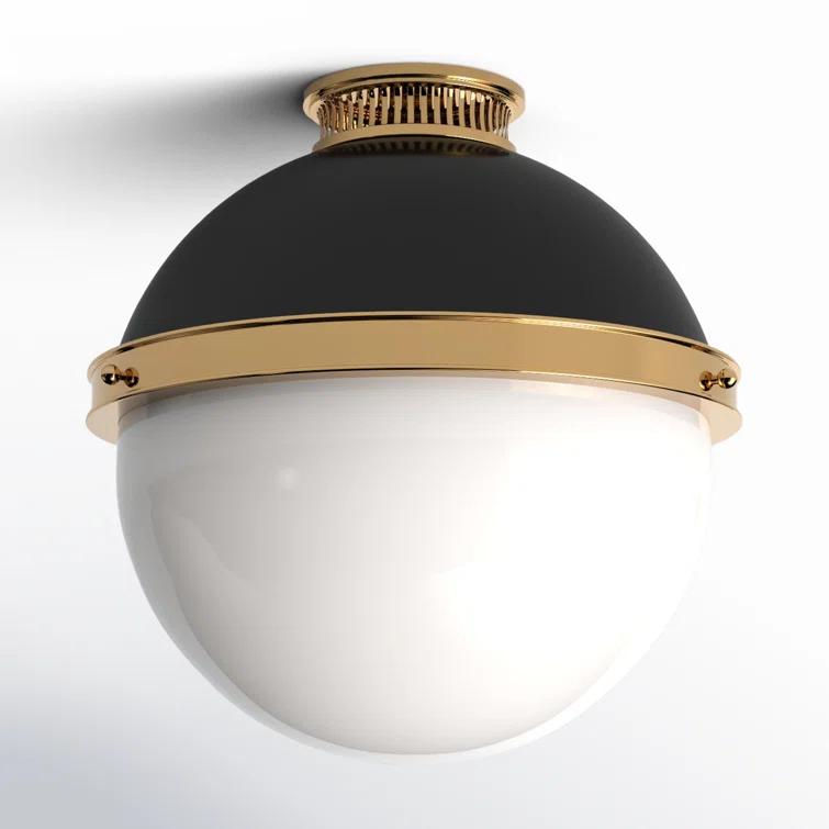 Manila Single Light Glass Semi Flush Mount