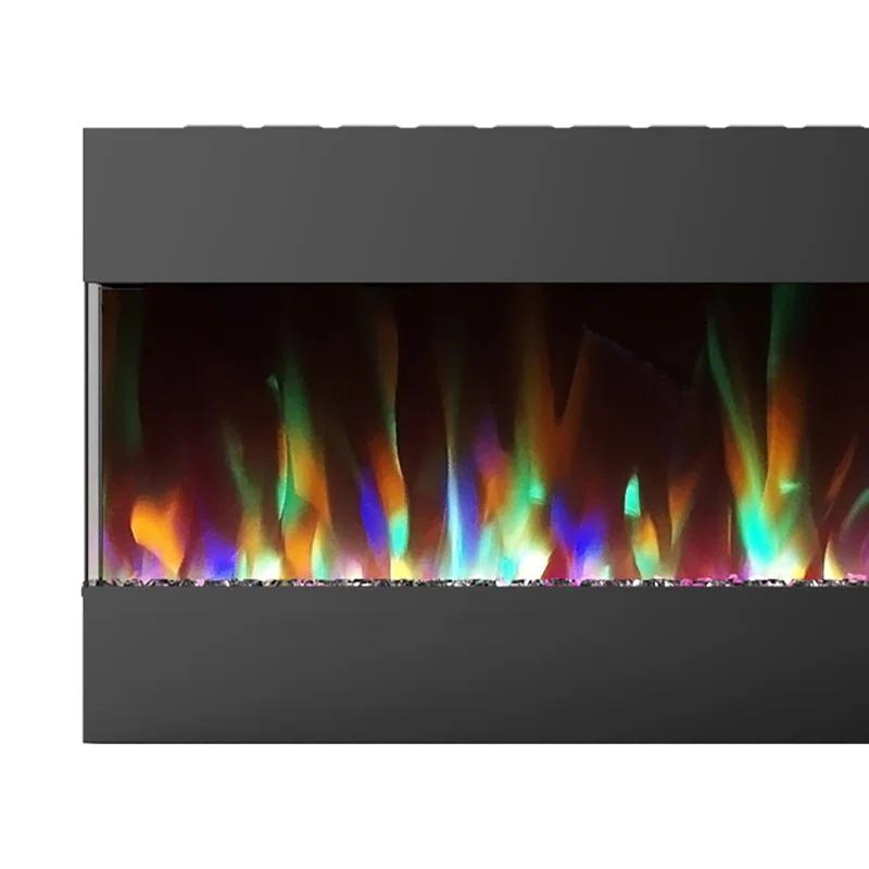 Cambridge Cambridge Recessed Wall Mounted Electric Fireplace with Crystal Rock Display