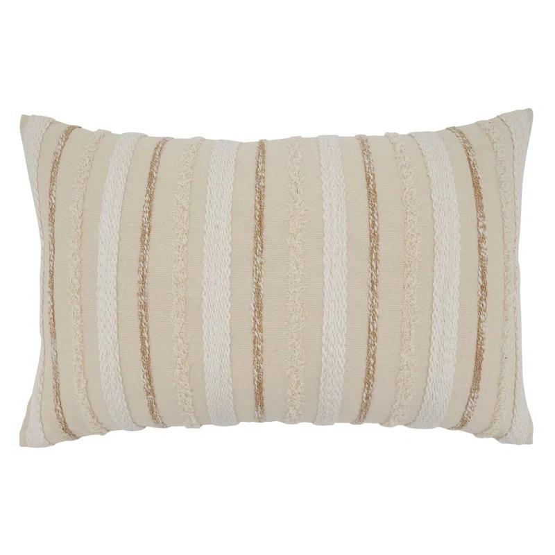 Saro Chloe Collection Appliqued Cotton Throw Pillow