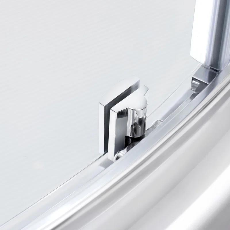 Ove Decors Breeze_34_withouth_walls OVE Decors Breeze Premium 35 in. Framed Round Shower Kit w/ Clear Glass, Base in Chrome Finish