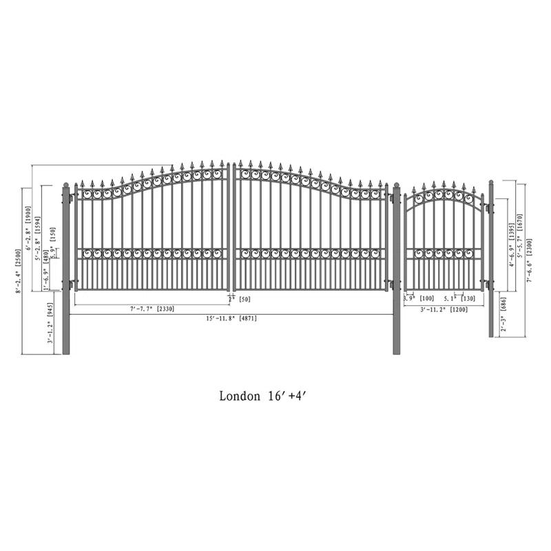 ALEKO London Black Metal Gate