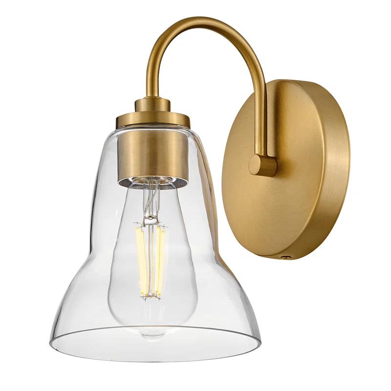 Lark Vera Single Light Bath Vanity Wall Sconce with Clear Bell-Shaped Glass | Wayfair