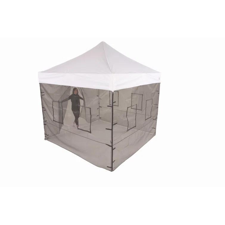 Impact Instant Canopy Food Service Mesh Sidewall Kit with Service Windows, 4 Walls Only, Mesh/Black