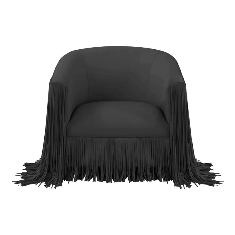 Everly Quinn Faux Leather Swivel Barrel Chair
