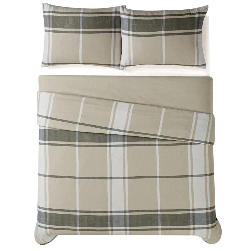 Truly Soft Khaki Standard Cotton Duvet Cover Set