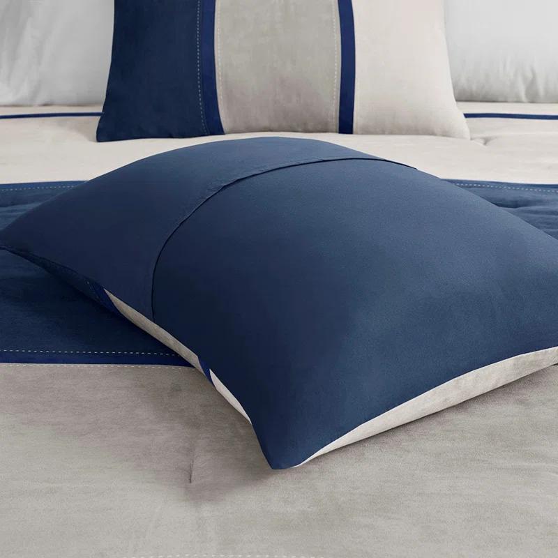 Gracie Mills Kimberly 7-Piece Contemporary Microsuede Comforter Set