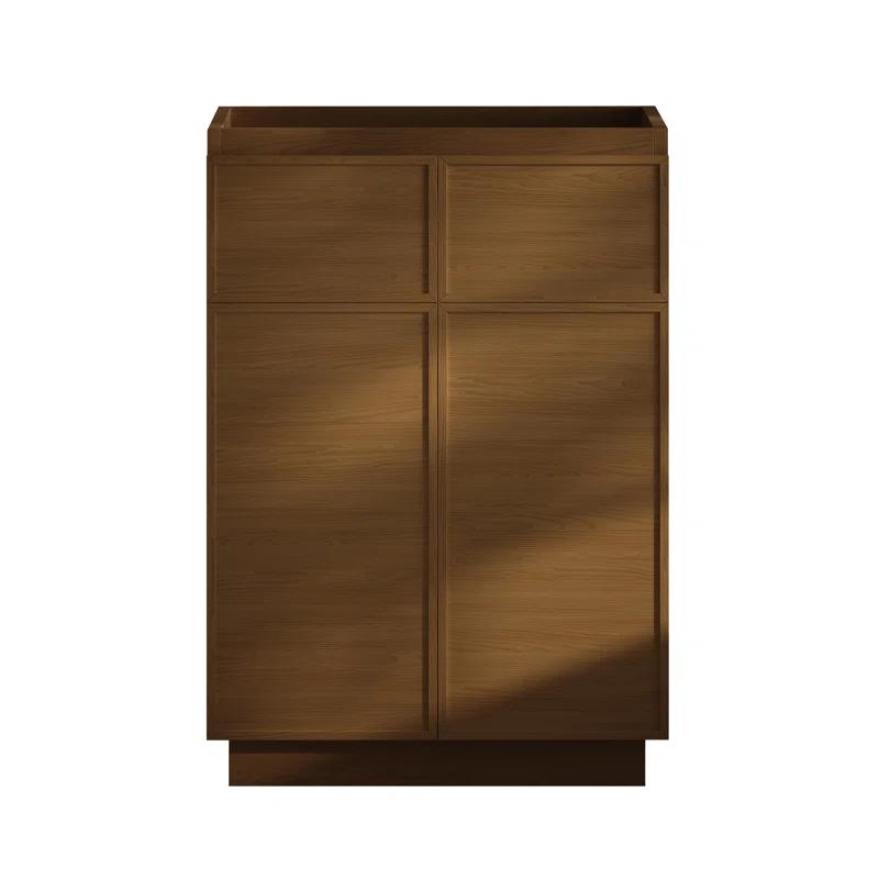 Swiss Madison St. Tropez 24" Freestanding Bathroom Vanity Cabinet Without Top In Natural Oak