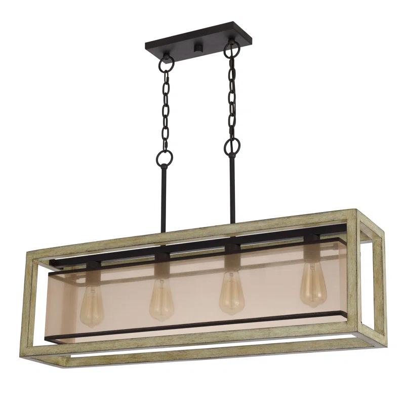 4 - Light Dimmable Kitchen Island Square / Rectangle Chandelier