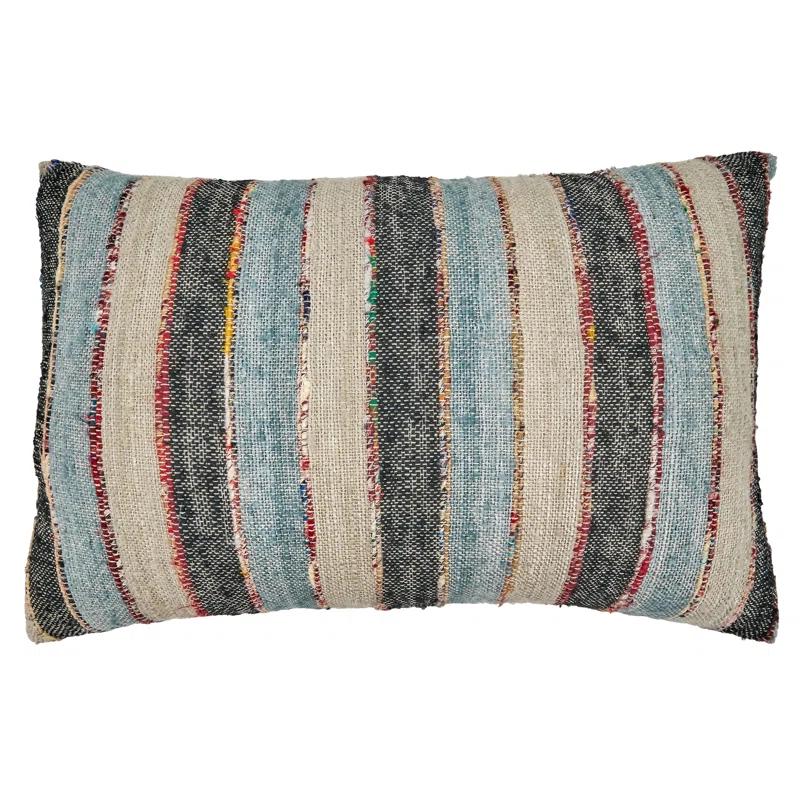 Saro Lynn Collection Striped Cotton Pillow Cover