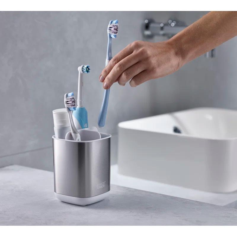 Joseph Joseph Joseph Joseph EasyStore Stainless Steel Compact Toothbrush Holder