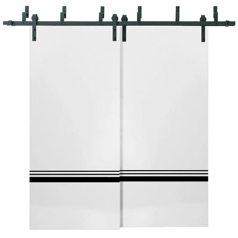 SARTODOORS Solid + Manufactured Wood Paneled Barn Door