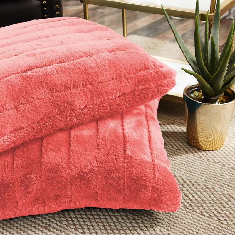 Home Soft Things Supermink Square Euro Pillow Cover (Set of 2)