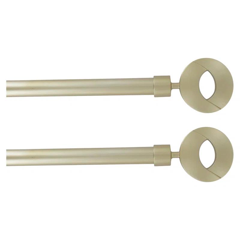 Evideco Stainless Steel Adjustable Single Curtain Rod (Set of 2)